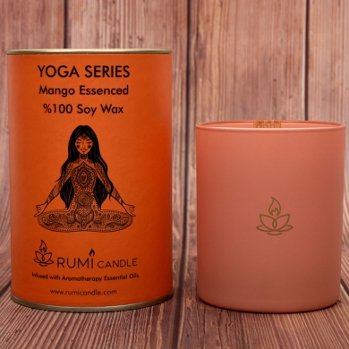 Rumi Candle Yoga Mumu Serisi Soya Mum Soya Wax Ahşap Fitil Lüx Mum Kokulu Aromaterapik Esansiyel Mum
