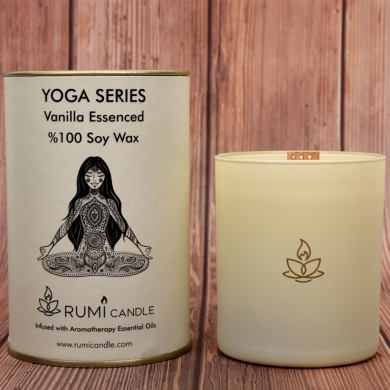 Rumi Candle Yoga Mumu Serisi Soya Mum Soya Wax Ahşap Fitil Lüx Mum Kokulu Aromaterapik Esansiyel Mum